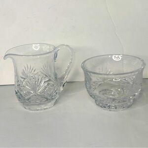 ROGASKA Vintage Crystal Creamer & Open Sugar Bowl Set Richmond Pattern